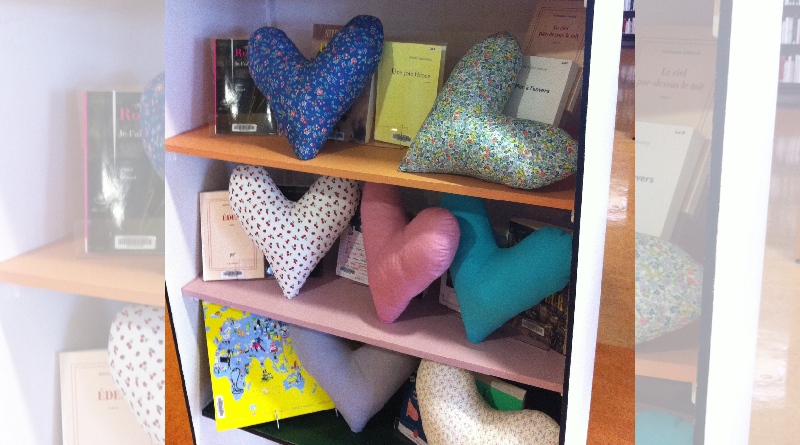 Coussin coeur médiathèque Coeur d'Essonne