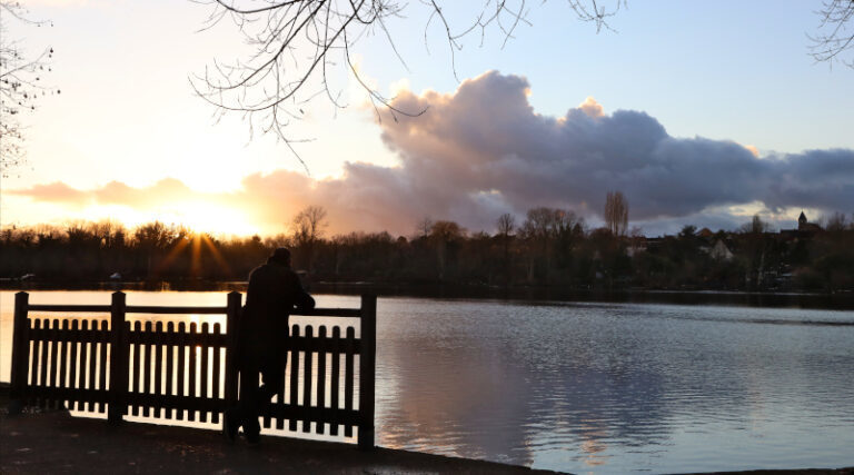 Les étangs de vert-le-Petit au soleil couchant d'hiver. Photo LC-M'Essonne