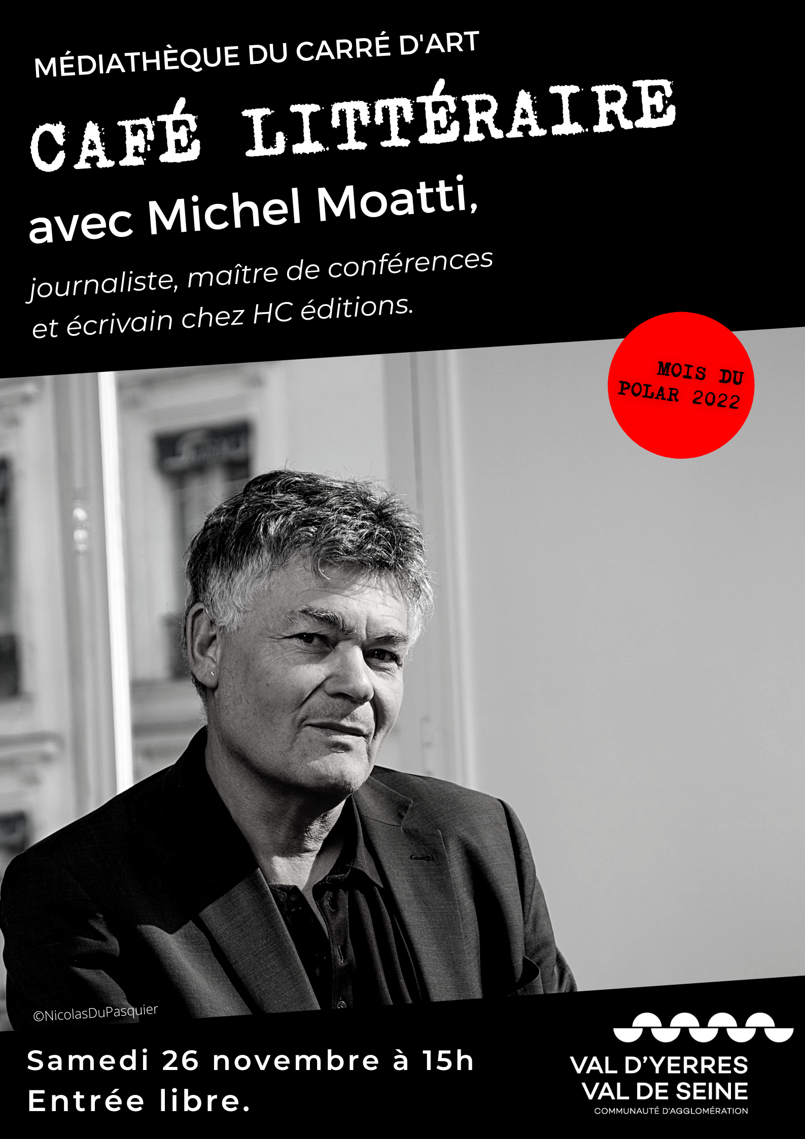 Café littéraire avec Michel Moatti sur les faits divers