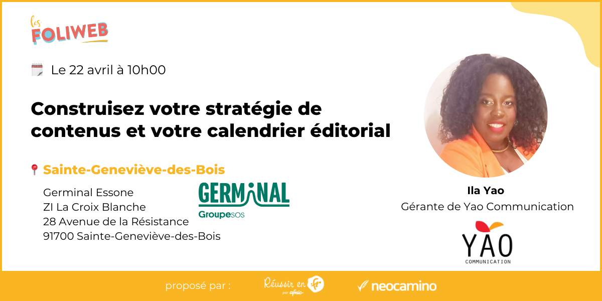 Construisez votre stratégie de contenus et votre calendrier éditorial avec LES FOLIWEB & L’association GERMINAL