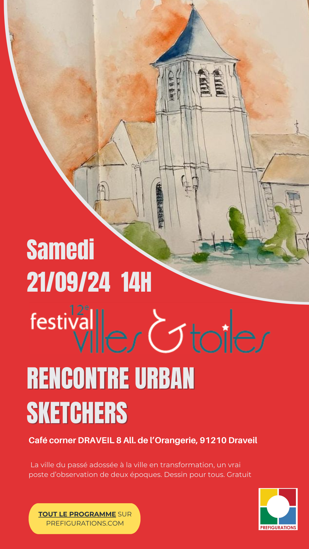 SORTIE CROQUIS USK “Café corner DRAVEIL” URBAN SKETCHERS