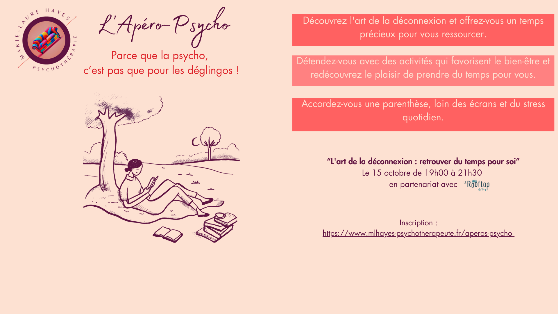 Apéro-Psycho – L’art de la déconnexion : retrouver du temps pour soi.