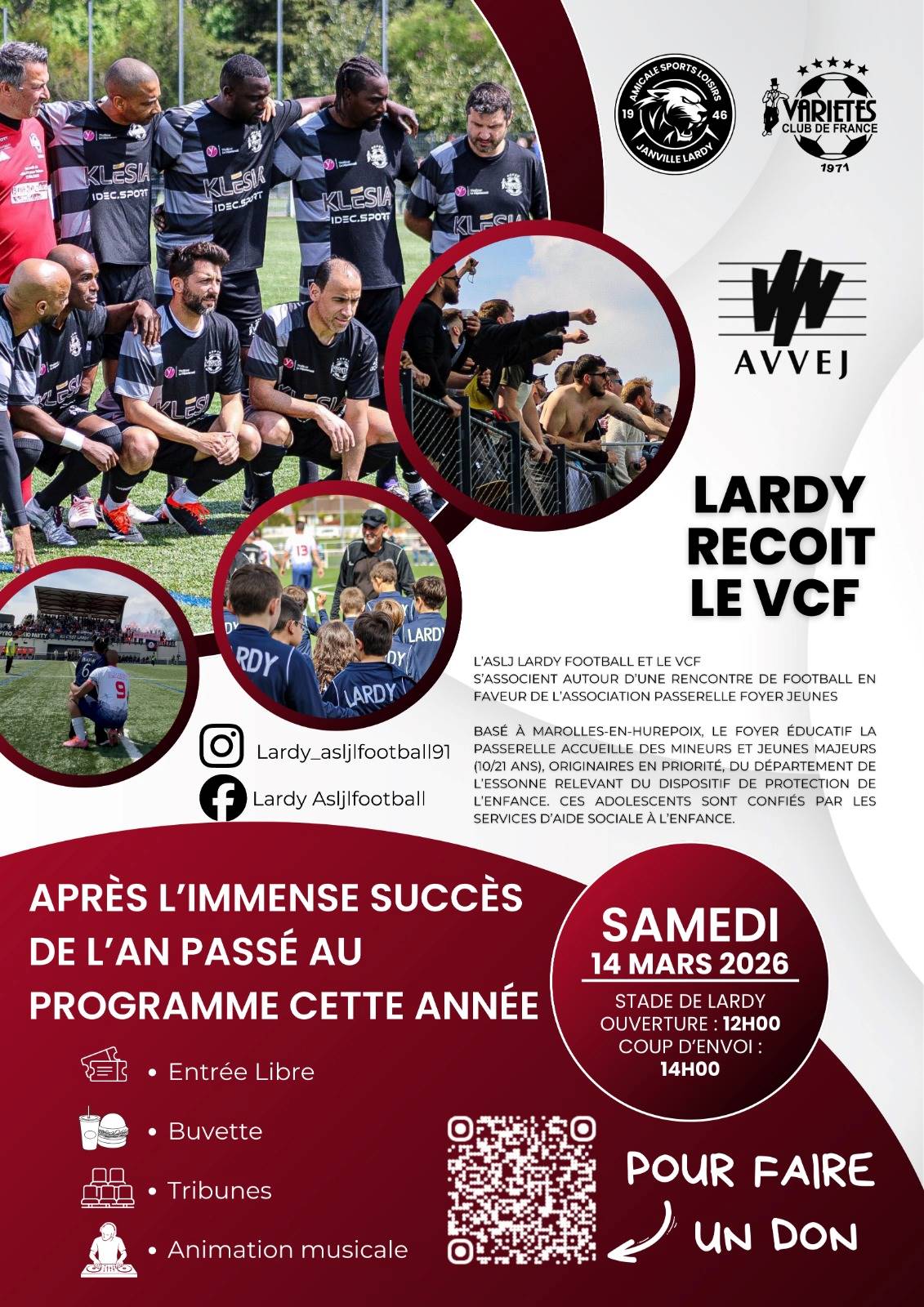 Match caritatif : Variété Club de France / Vétéran ASL Janville-Lardy